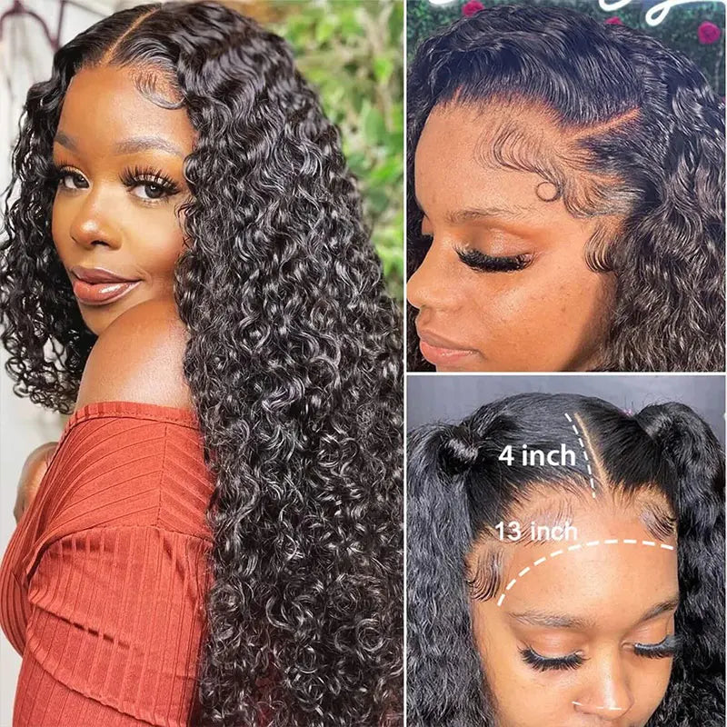 HD Transparent Lace Front Human Hair Wigs Deep Wave Wig 5x5 Lace Closure Wigs Remy Curly Human Hair Wig 13x4 13x6 Frontal Wigs