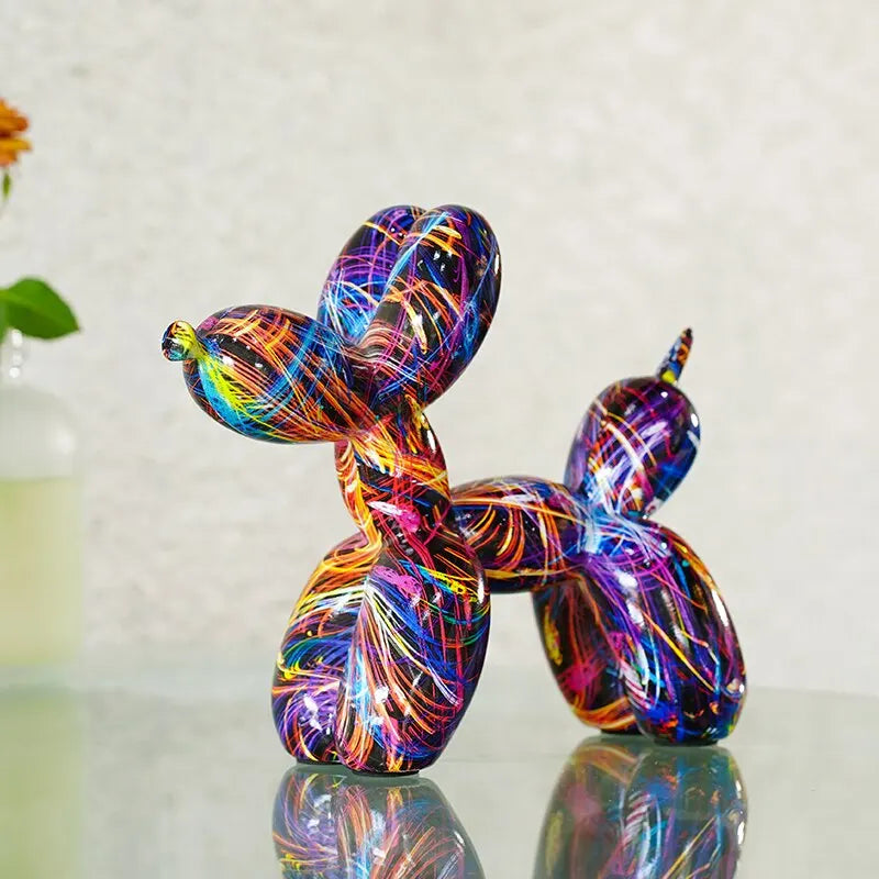 Resin Graffiti Balloon Dog Figurine