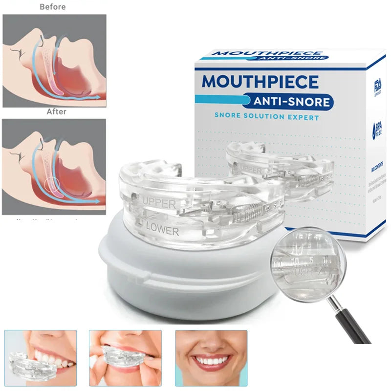 "Advanced Sleep Solution: Dual Action Anti-Snoring and Bruxism Mouth Guard"