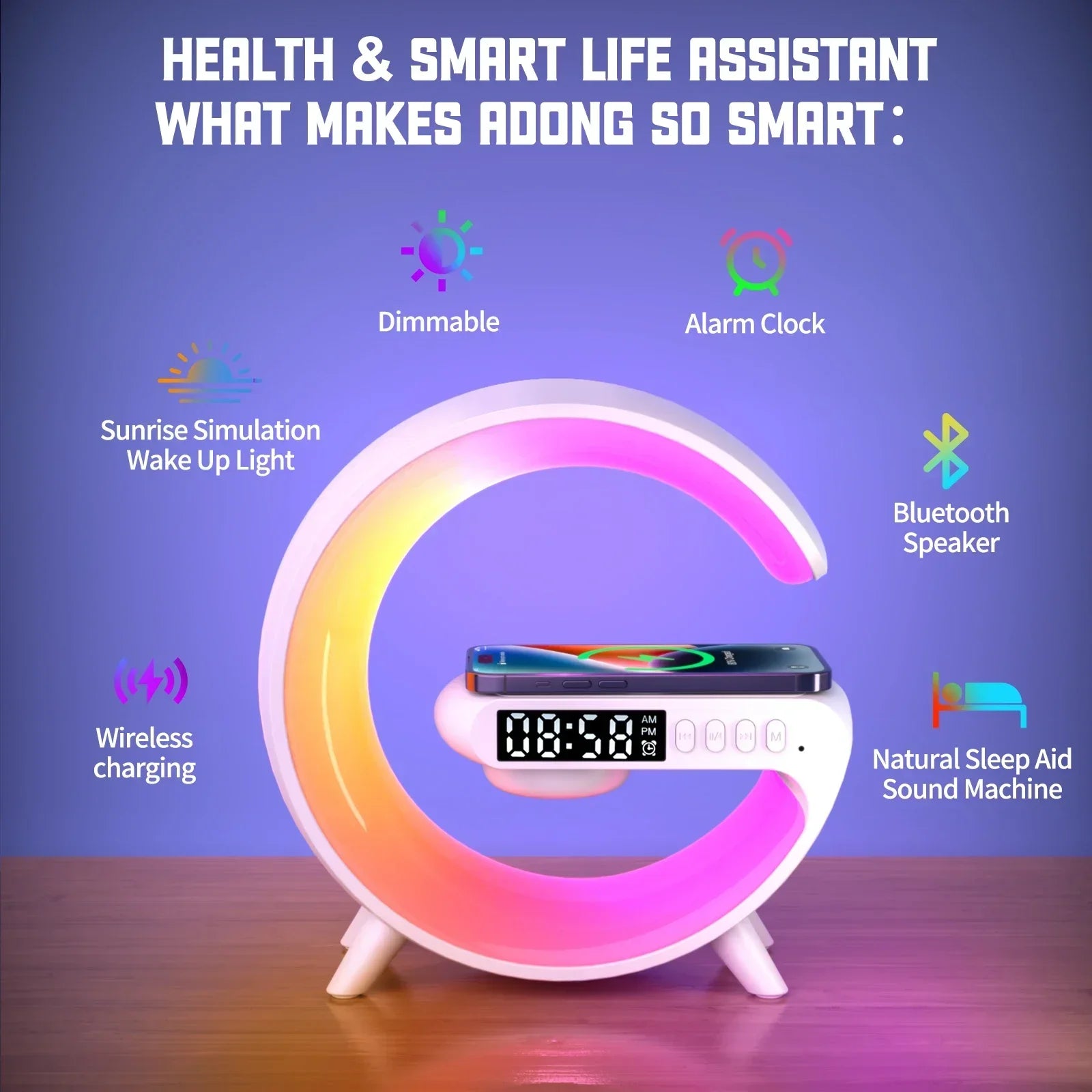 Light Lamp with Multifunctional Alarm Clock