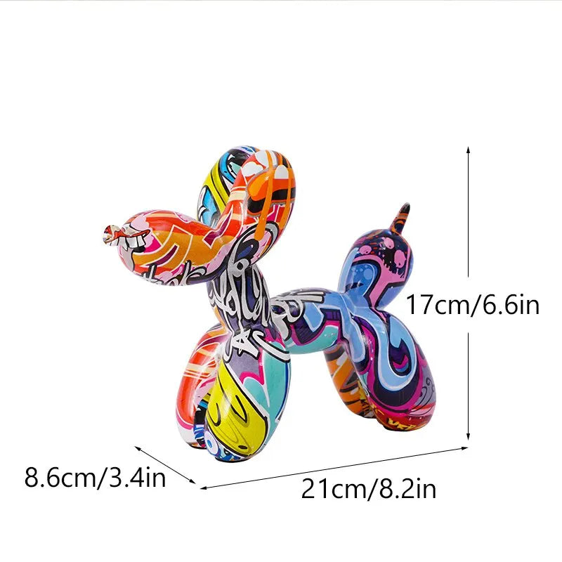 Resin Graffiti Balloon Dog Figurine