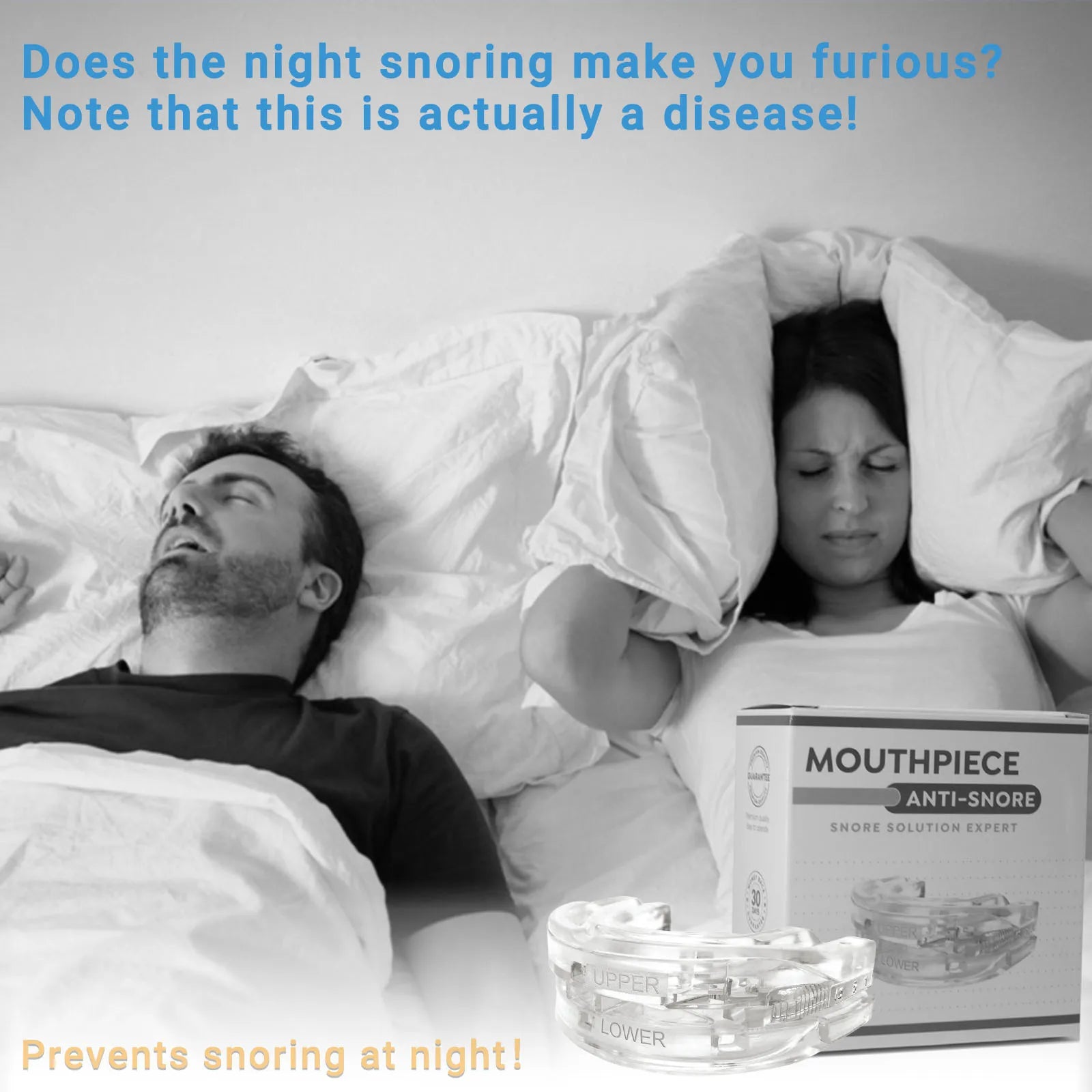 "Advanced Sleep Solution: Dual Action Anti-Snoring and Bruxism Mouth Guard"