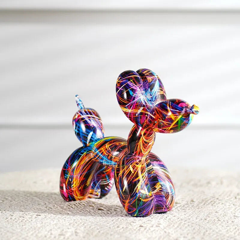 Resin Graffiti Balloon Dog Figurine